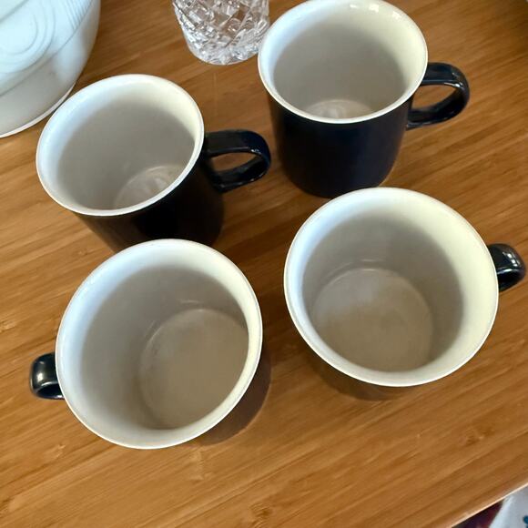 Epoch Set of 4 Blue Chintz Coffee Mugs VERY NICE - Picture 2 of 5